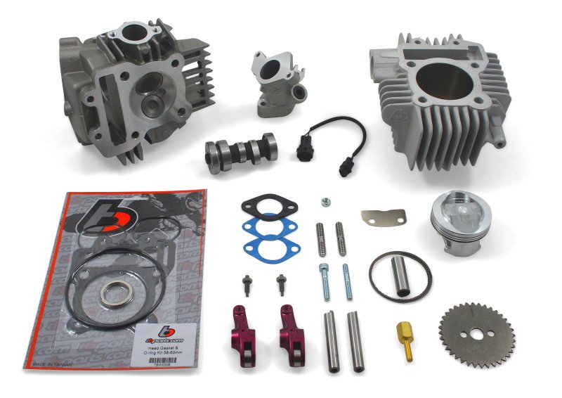 TB 143cc Bore Kit, Race Head V2, and Intake Manifold Kit